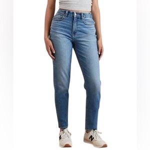 American Eagle Mom Jeans 12 Regular High Rise Classic Blue AEO Outfitters